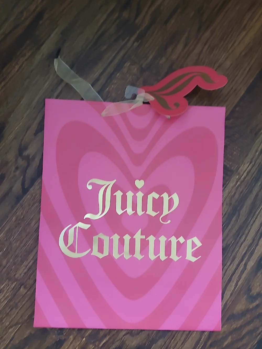 Juicy Couture Pink Gift Bag with Gold Foil Logo